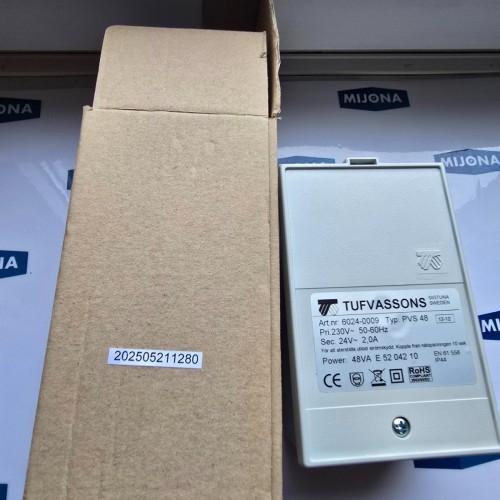 Tufvassons Typ: PFS 48  SKYDDSTRANSFORMATOR 230V 50 60HZ 24V 2,0A POWER 48A