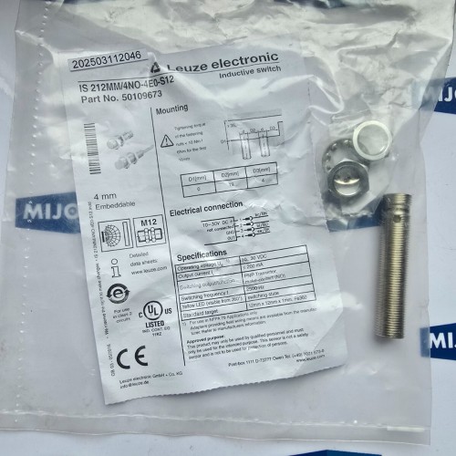 Leuze IS 212MM 4NO 4E0 S12 INDUCTIVE SWITCH 4mm M12 50109673