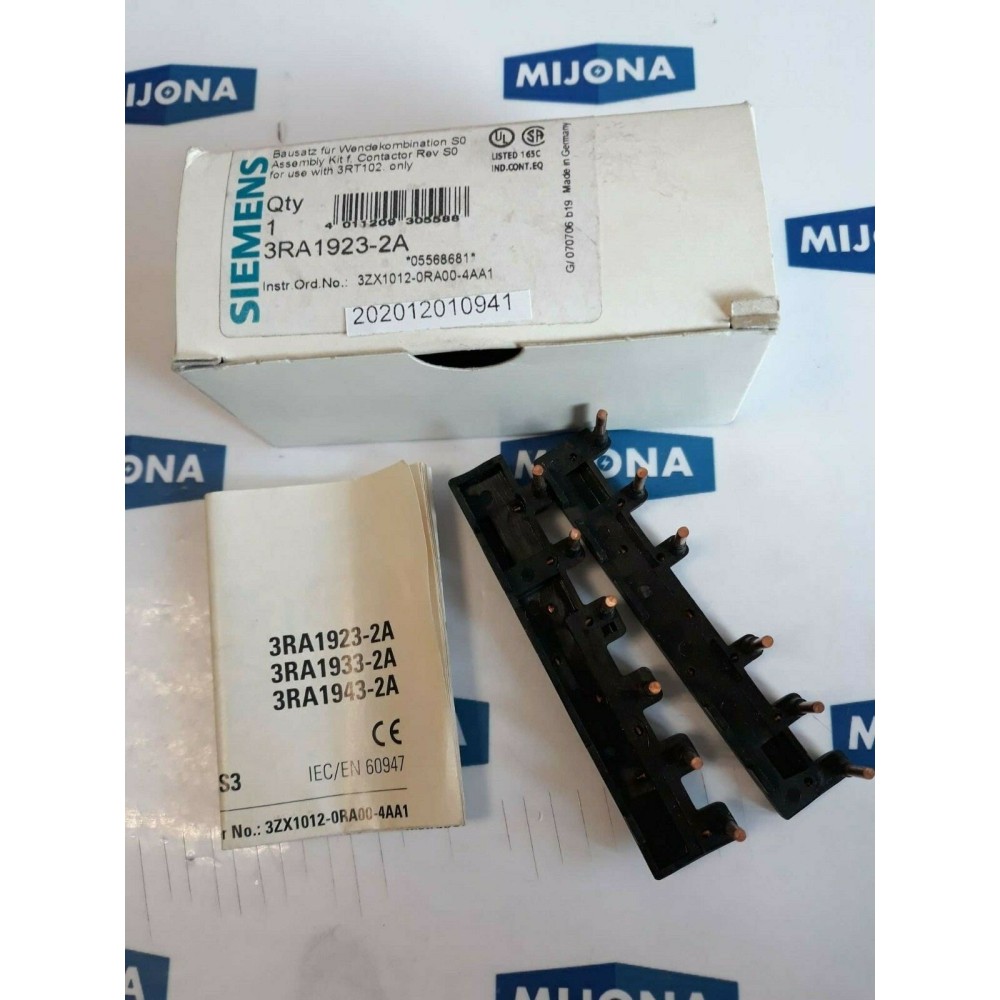 Siemens 3RA1923 2A Assembly kit contactor rev S0 for use with 3RT102