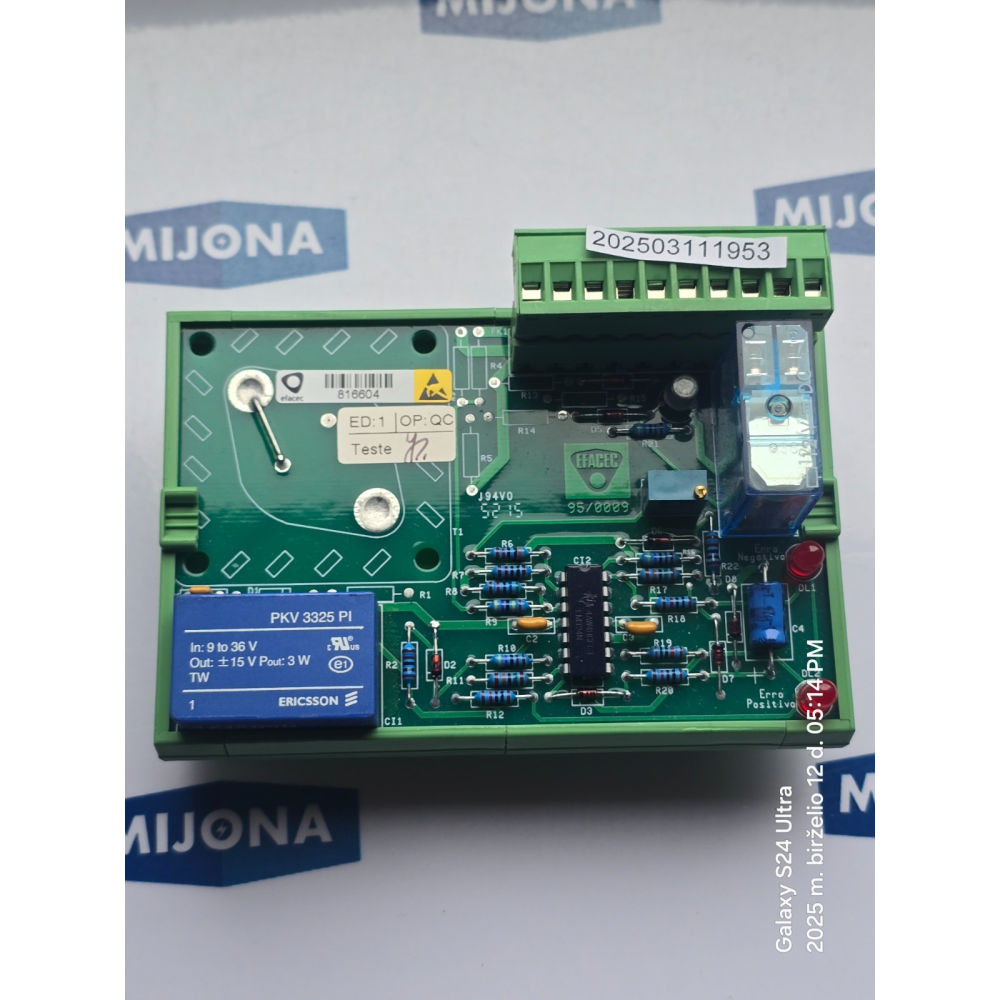 EFACEC 816604 BOARD MODULE 95/0009 J94V0 52 15 NEW OLD STOCK