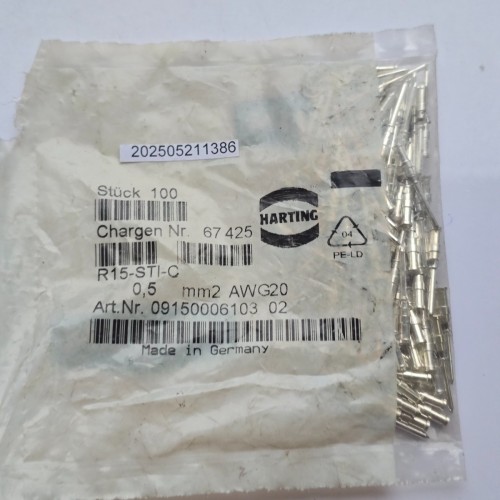 Preis pro 99 Stück Harting R15 STIII C 0,5 MM2 AWG 20 R15-STI-C (new old stock) Preis pro 99 Stück Harting R15 STIII C 0,5 MM2 AWG 20 R15-STI-C (new old stock)
