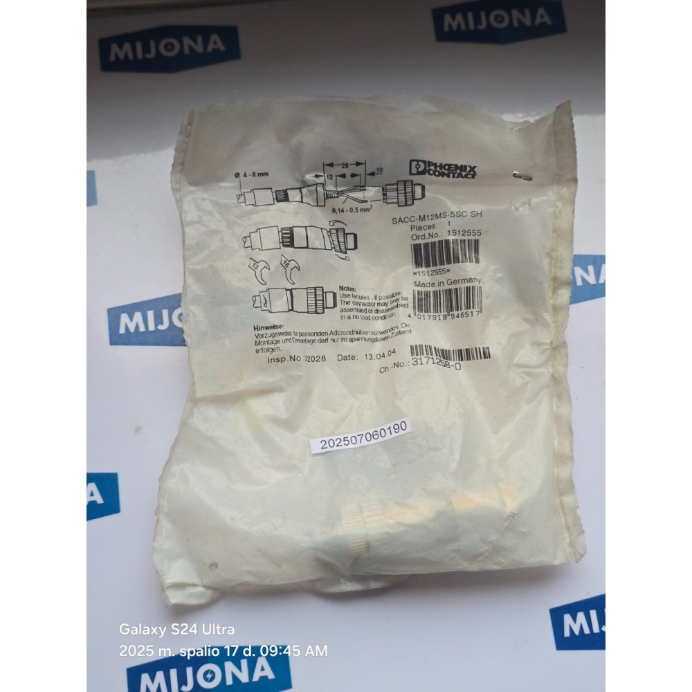 Phoenix Contact SACC M12MS 5SC SH 1512555 ONNECTOR