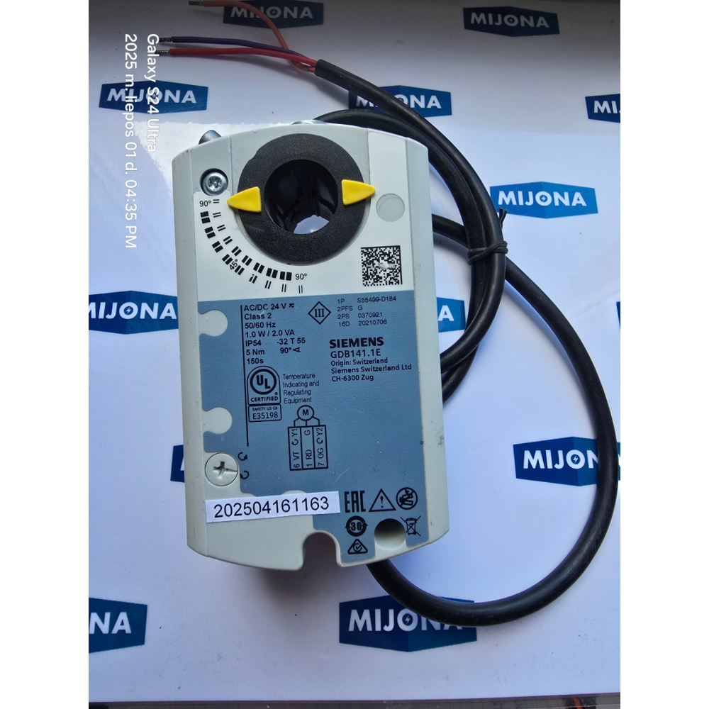 Siemens GDB141.1E  AC DC 24V CLASS2 50 60HZ 1.0W 2.0VA GDB141 1E damper actuato