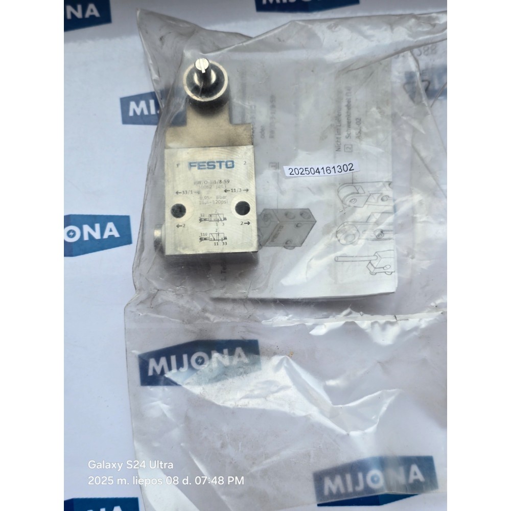 FESTO RW/O-3-1/8-S9 10062  Swivel lever valve NEW OLD STOCK