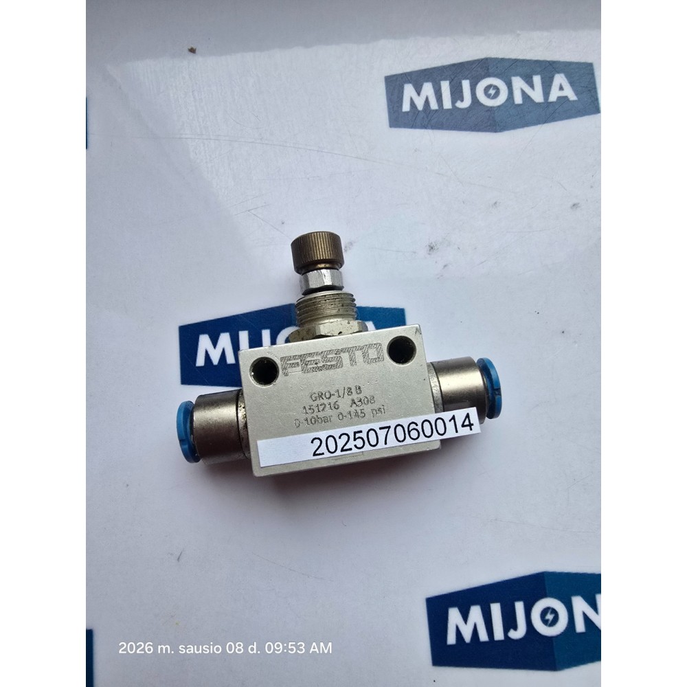 FESTO GRO 1 8 B 151216 FLOW CONTROL VALVE DOSSELVENTIL GRO-1/8-B FESTO GRO 1 8 B 151216 FLOW CONTROL VALVE DOSSELVENTIL GRO-1/8-B