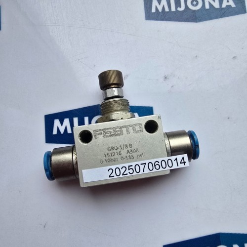 FESTO GRO 1 8 B 151216 FLOW CONTROL VALVE DOSSELVENTIL GRO-1/8-B FESTO GRO 1 8 B 151216 FLOW CONTROL VALVE DOSSELVENTIL GRO-1/8-B