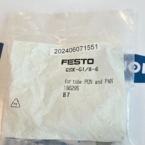 Festo QSK-G1/8-6 186295 FOR TUBE PUN AND PAN