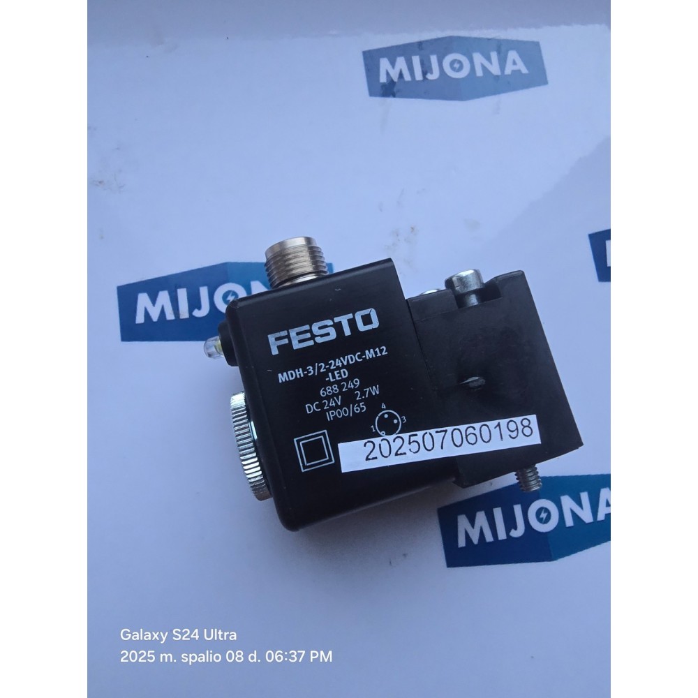 Festo MDH 3 2 24VDC M12 LED 688249 DC 24V 2,7W SOLENOID VALVE NEW OLD STOCK