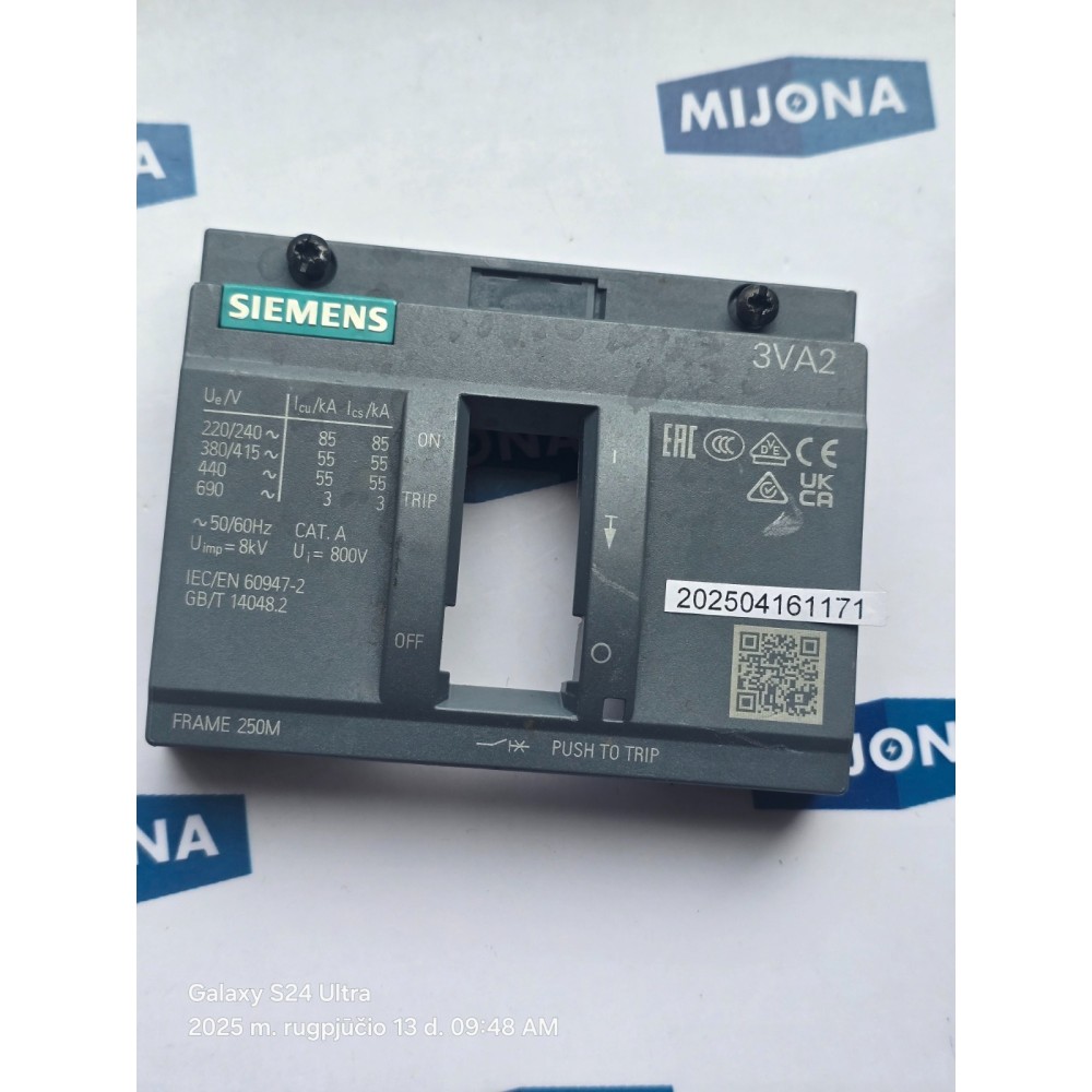 Siemens FRAME 250M 3VA2 COVER new old stock Siemens FRAME 250M 3VA2 COVER new old stock
