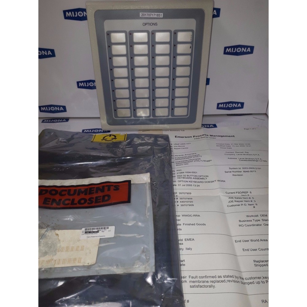 Fisher Rosemount Systems Option Keyboard 8946-0013 PN: 01984-1694-0001R