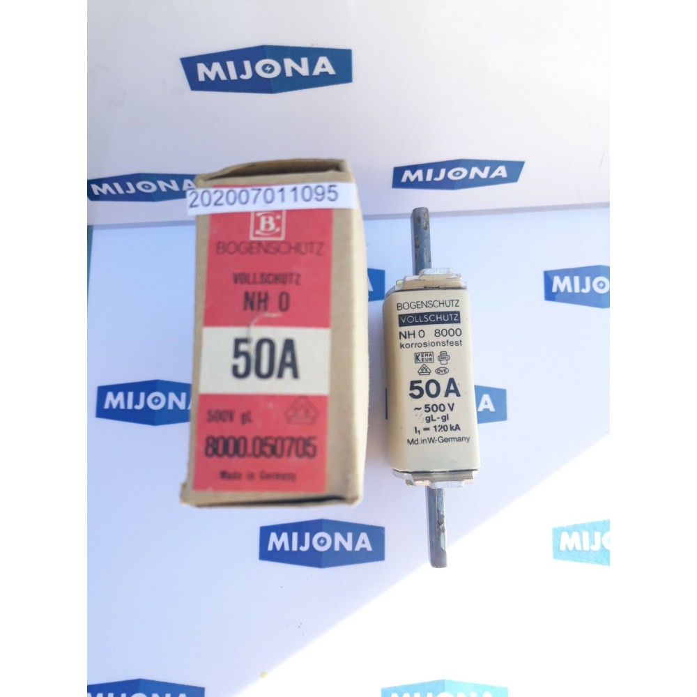 BOGENSCUTZ VOLLSCHUTZ 8000 NH0 50A 500V gL 120kA (NEW OLD STOCK) BOGENSCUTZ VOLLSCHUTZ 8000 NH0 50A 500V gL 120kA (NEW OLD STOCK)