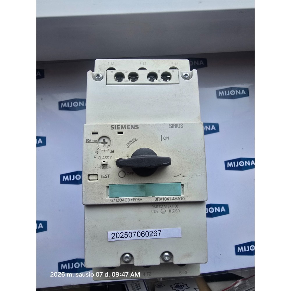Siemens SIRIUS 3RV1041 4HA10 650A CLASS 10 36-50A  3RV1041-4HA10 Circuit Breaker