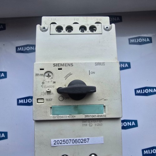 Siemens SIRIUS 3RV1041 4HA10 650A CLASS 10 36-50A 3RV1041-4HA10 Circuit Breaker Siemens SIRIUS 3RV1041 4HA10 650A CLASS 10 36-50A 3RV1041-4HA10 Circuit Breaker