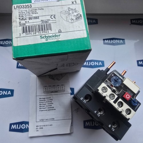 SCHNEIDER LRD3353 THERMAL OVERLOAD RELAY NEW OLD STOCK