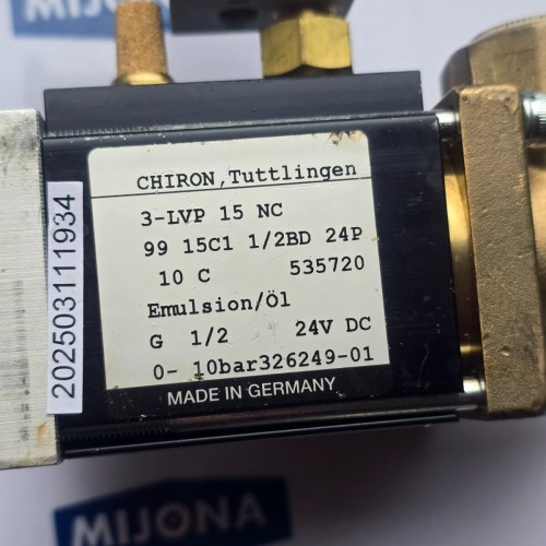 CHIRON 3 LVP 15 NC 99 COAXIAL VALVE 15C1 1/2BD 24P EMULSION 24VDC NEW OLD STOCK CHIRON 3 LVP 15 NC 99 COAXIAL VALVE 15C1 1/2BD 24P EMULSION 24VDC NEW OLD STOCK