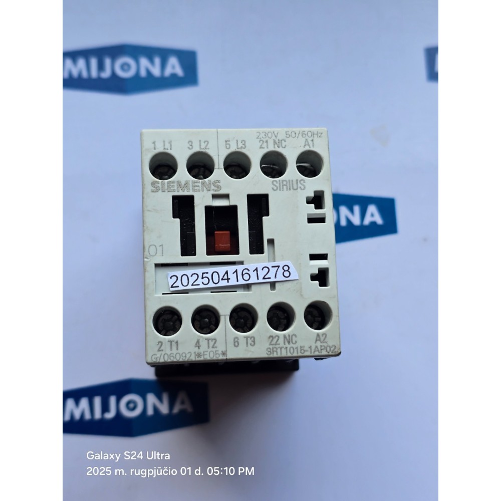 SIEMENS SIRIUS 3RT1015-1AP0 230V 50 60HZ CONTACTOR 3RT1015 1AP0 SIEMENS SIRIUS 3RT1015-1AP0 230V 50 60HZ CONTACTOR 3RT1015 1AP0