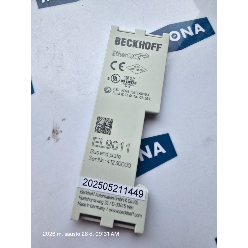 Beckhoff EL9011 BUS END PLATE ETHERCAT 41230000 NEW OLD STOCK)