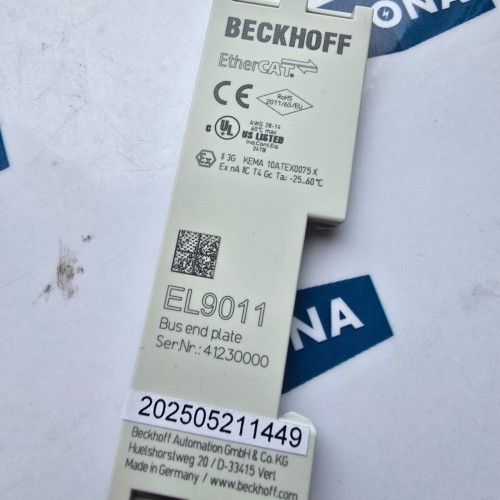 Beckhoff EL9011 BUS END PLATE ETHERCAT 41230000 NEW OLD STOCK) Beckhoff EL9011 BUS END PLATE ETHERCAT 41230000 NEW OLD STOCK)