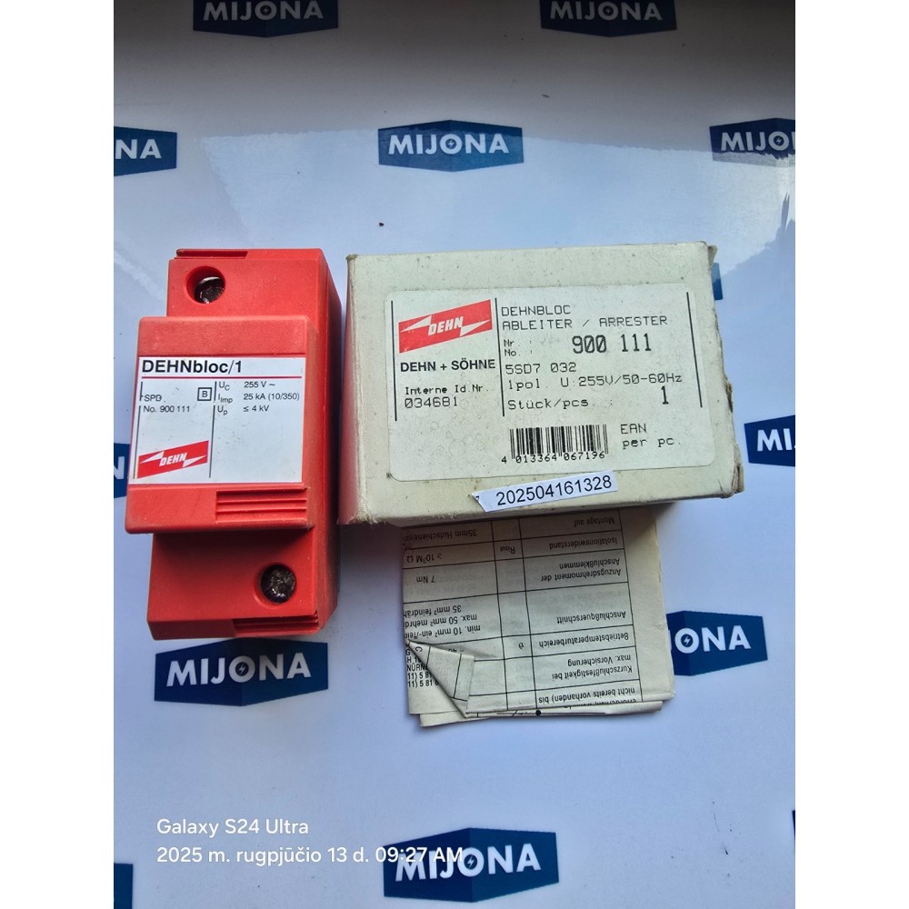 DEHNport Maxi 900 111 255V 25kA DEHN+SOHNE 900111 Surge Protect (New old stock) DEHNport Maxi 900 111 255V 25kA DEHN+SOHNE 900111 Surge Protect (New old stock)