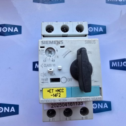 Siemens SIRIUS 3RV1021 1GA10 Motor Protection Circuit Breaker 4,5-6,3A