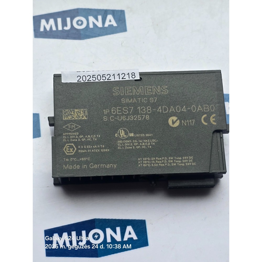 SIEMENS 6ES7138 4DA04 0AB0 6ES7 138 4DA04 0AB0 6ES71384DA040AB0