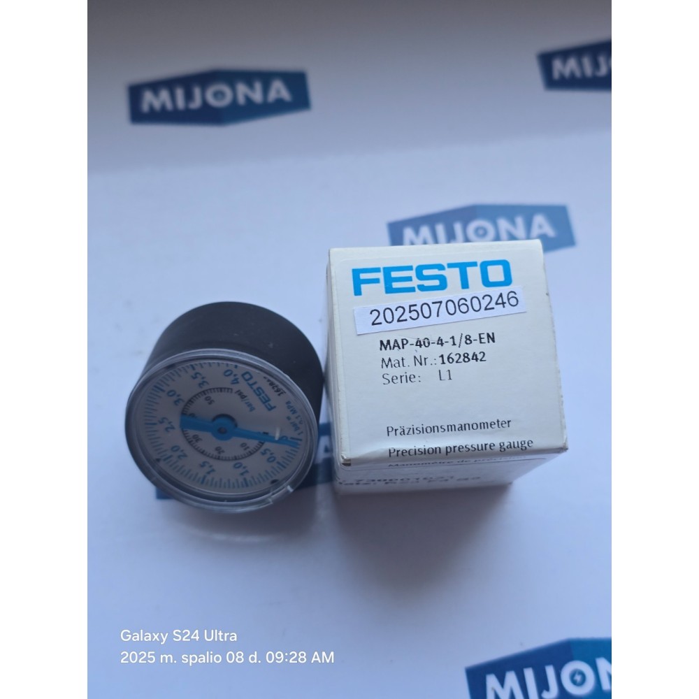 FESTO MAP-40-4-1/8-EN  162842 MAP 40 4 1 8PRECISION Pressure Gauge new old stock