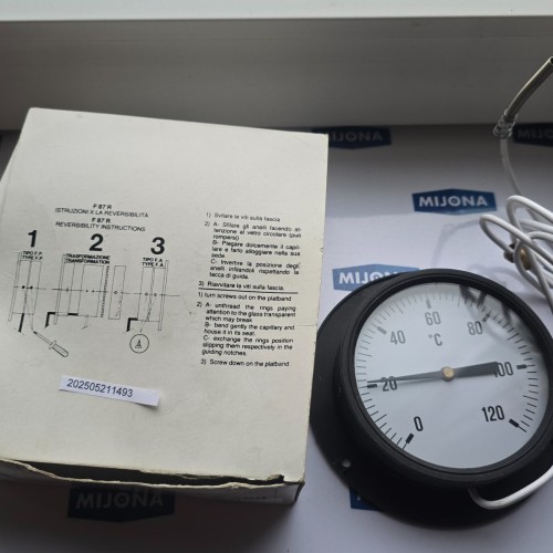 FLANGE THERMOMETER Ø 100 CA. MM 1500 SCALE 0-120 (new old stock) FLANGE THERMOMETER Ø 100 CA. MM 1500 SCALE 0-120 (new old stock)
