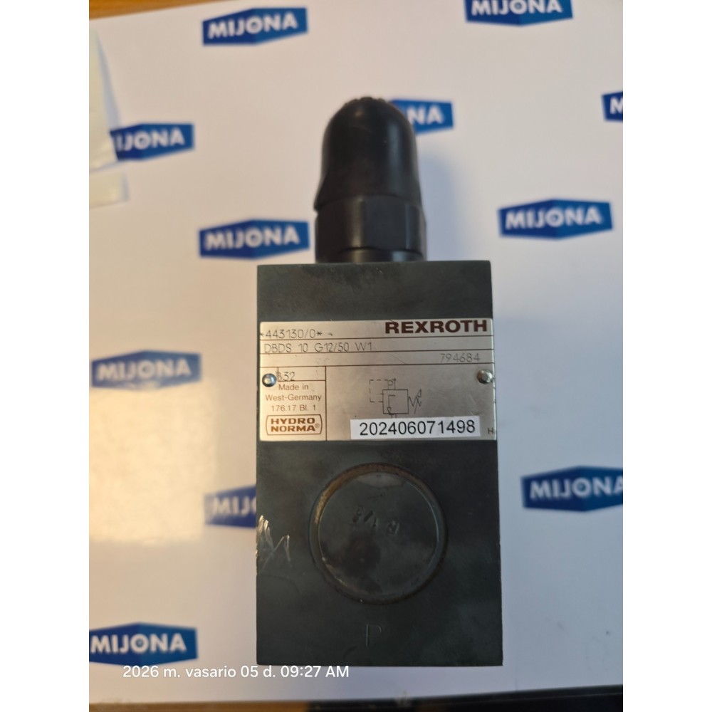 Rexroth bosch 443130/0 DBDS 10 G12/50 W1 Hydraulic Pressure new old stock Rexroth bosch 443130/0 DBDS 10 G12/50 W1 Hydraulic Pressure new old stock