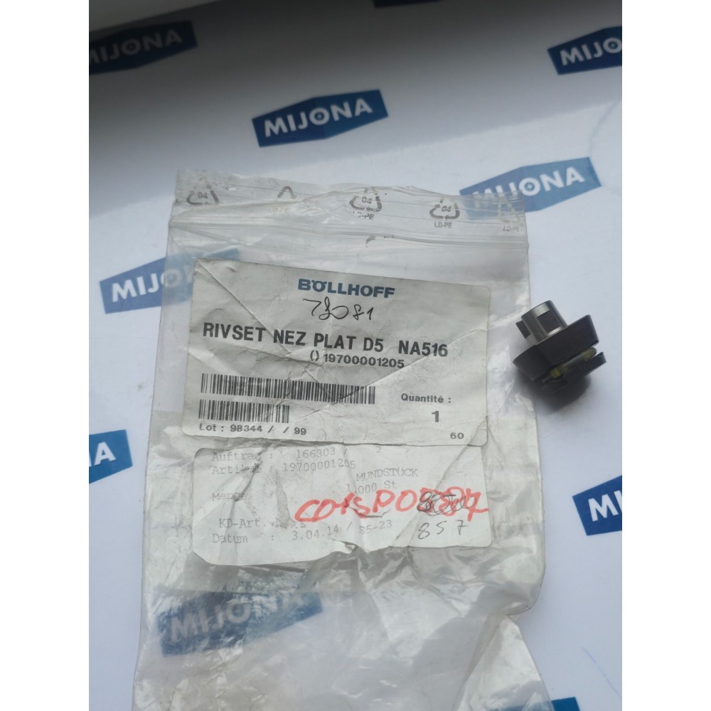 BOLLHOFF RIV SET NEZ PLAT D5 NA516 197000001205  Böllhoff new old stock
