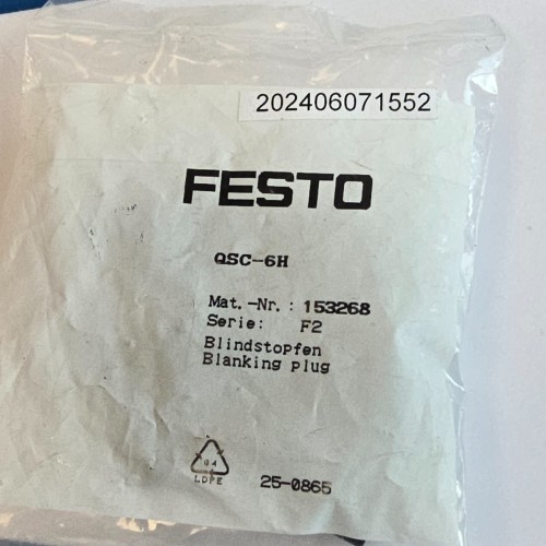 Festo QSC-6H BLANKING PLUG 153268 PRICE FOR PACKUNG