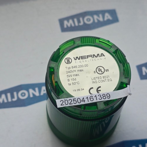 WERMA TYP 846.200.00 240V 5W B 15d 846 200 00 GREEN