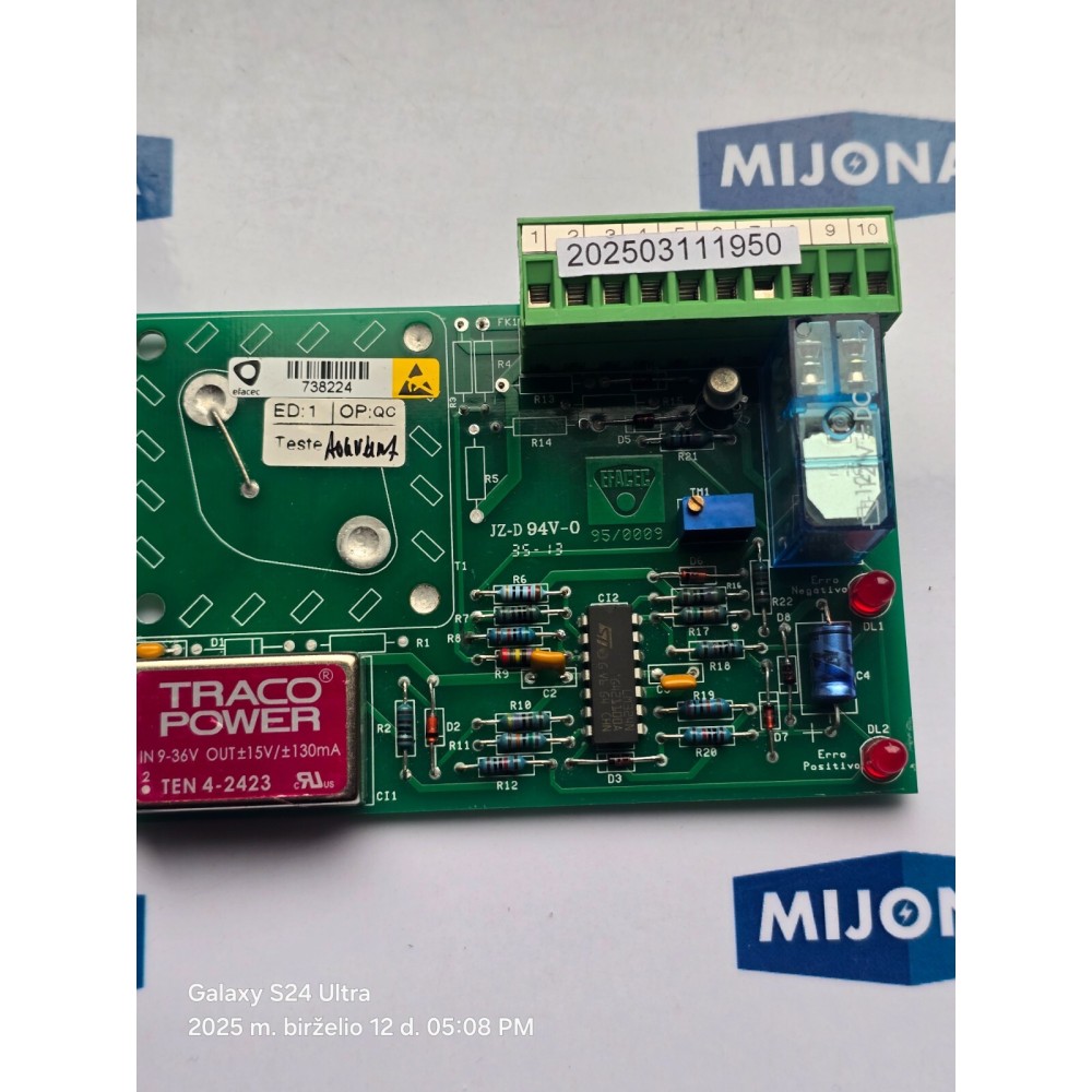 EFACEC 95/0009 BOARD MODULE 738224 JZ-D 35-13 TEST EFACEC 95/0009 BOARD MODULE 738224 JZ-D 35-13 TEST