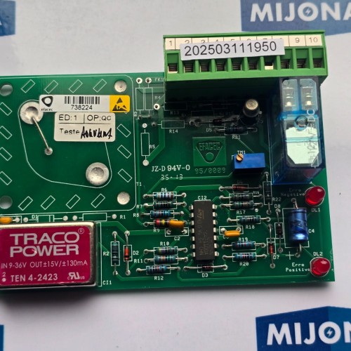 EFACEC 95/0009 BOARD MODULE  738224 JZ-D 35-13 TEST