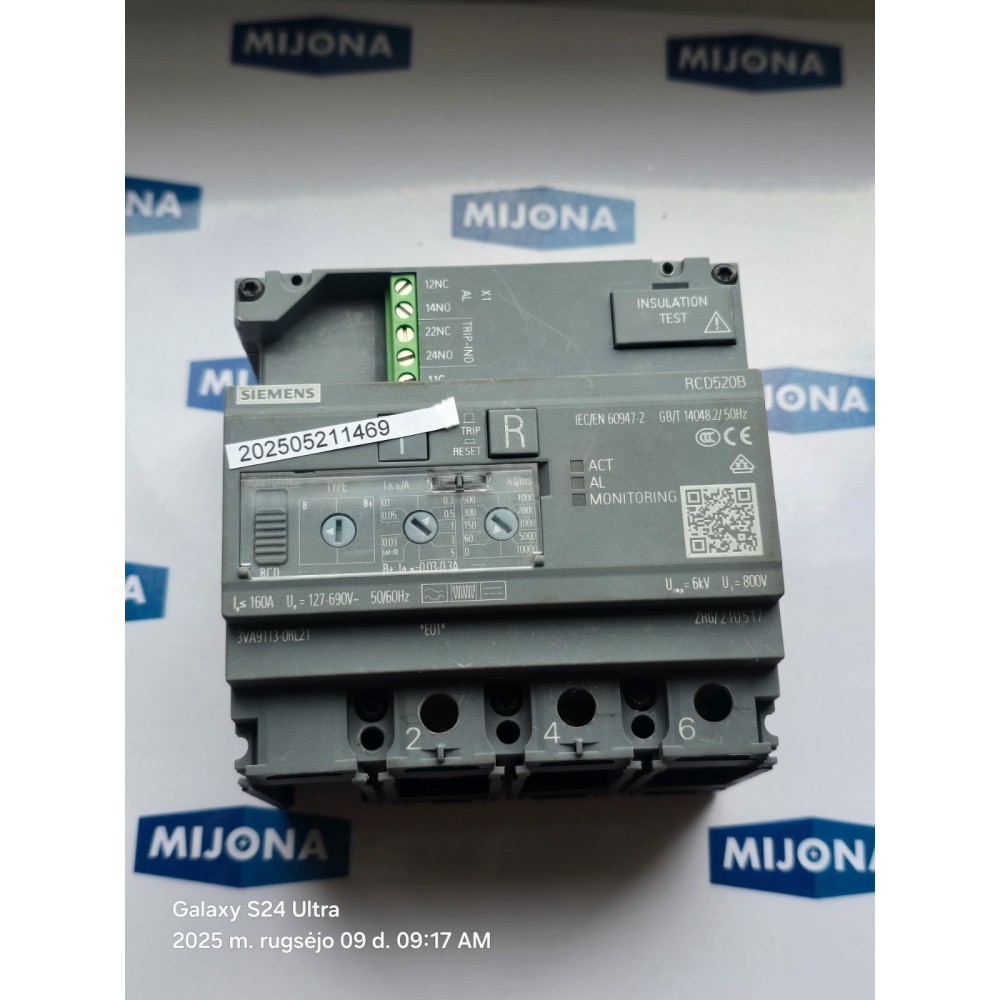 Siemens 3VA9113-0RL21 DISASSEMBLED FROM NEW EQUIPMENT 3VA9113 0RL21