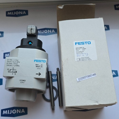 FESTO HEE D MAXI 24 172962 ON OFF VALVE HEE-D-MAXI-24 new old stock FESTO HEE D MAXI 24 172962 ON OFF VALVE HEE-D-MAXI-24 new old stock
