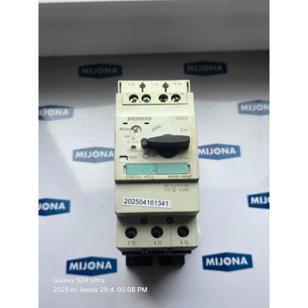 Siemens SIRIUS MOTOR PROTECTOR 3RV1031 4GA10 36-45A 585A 3RV1031-4GA10 Siemens SIRIUS MOTOR PROTECTOR 3RV1031 4GA10 36-45A 585A 3RV1031-4GA10