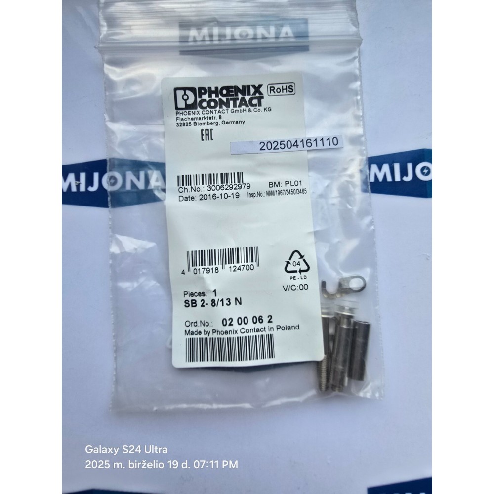 Phoenix Contact SB 2 8 13 N Jumper Switch 0200062 SB 2-8/13 N Phoenix Contact SB 2 8 13 N Jumper Switch 0200062 SB 2-8/13 N
