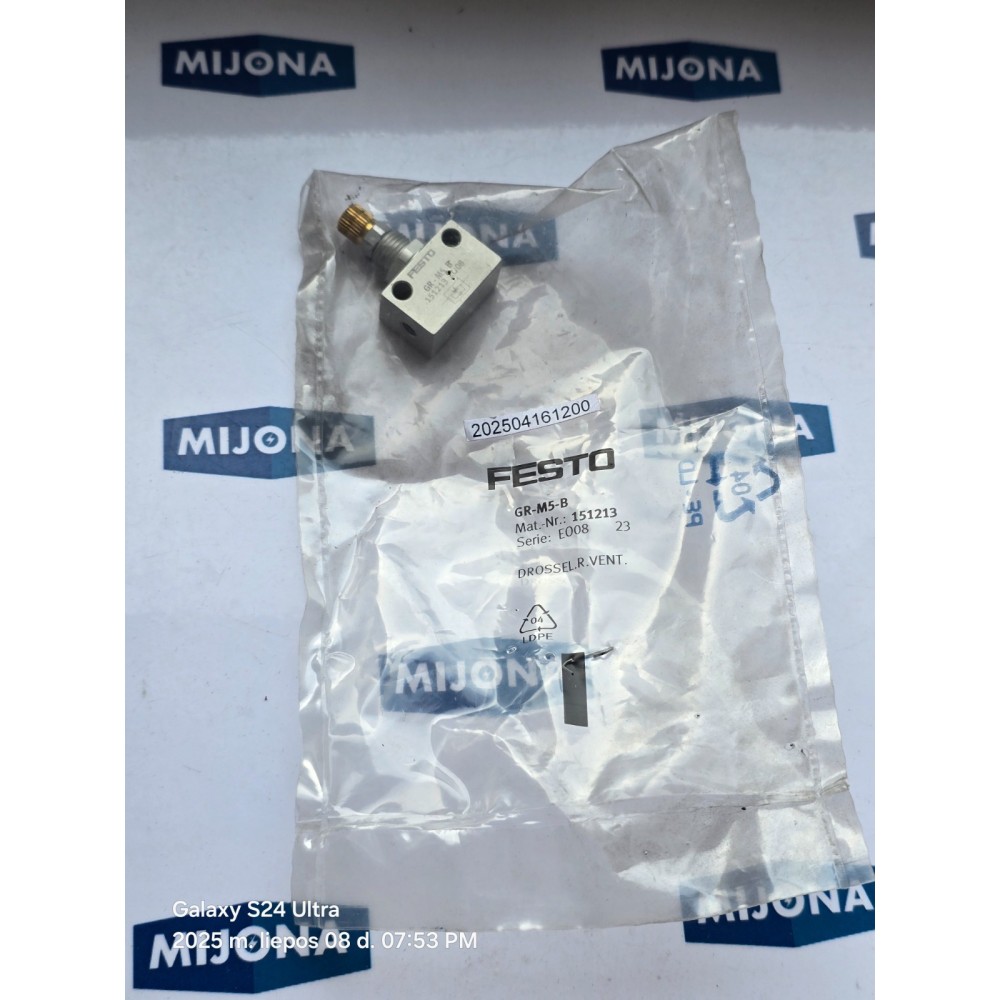 Festo GR-M5-B 151213 One-Way Flow Control Festo GR-M5-B 151213 One-Way Flow Control