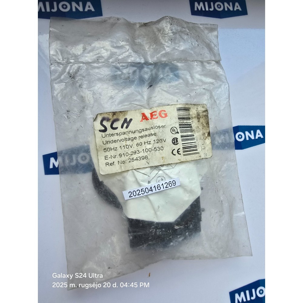AEG 910-293-100-530 UNDERVOLTAGE RELEASE 50HZ 110V 60HZ 120V NEW OLD STOCK