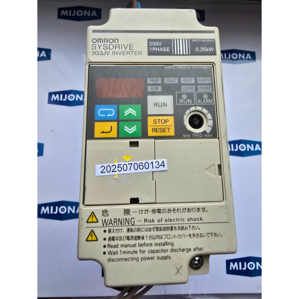 OMRON  SYSDRIVE 3G3JV INVERTER  1 PHASE 200V  0.25KW 3G3JV AB002