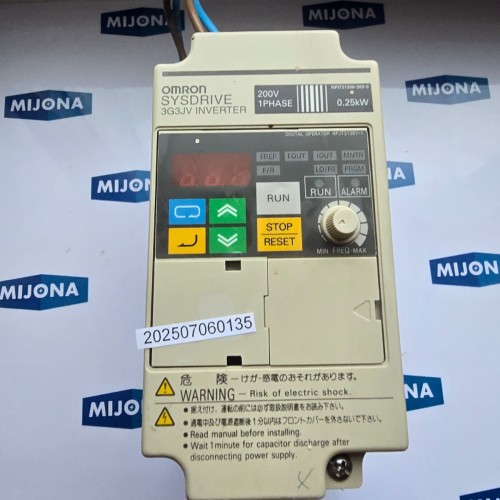 OMRON  SYSDRIVE 3G3JV INVERTER  1 PHASE 200V  0.25KW 3G3JV AB002