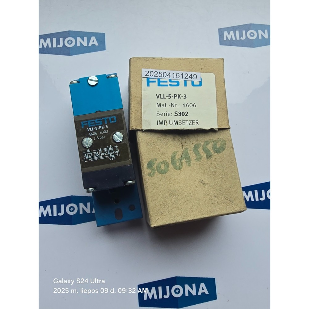 FESTO VLL-5-PK-3 4606 2-8BAR BINARY REDUCTION  VLL 5 PK 3 EW OLD STOCK