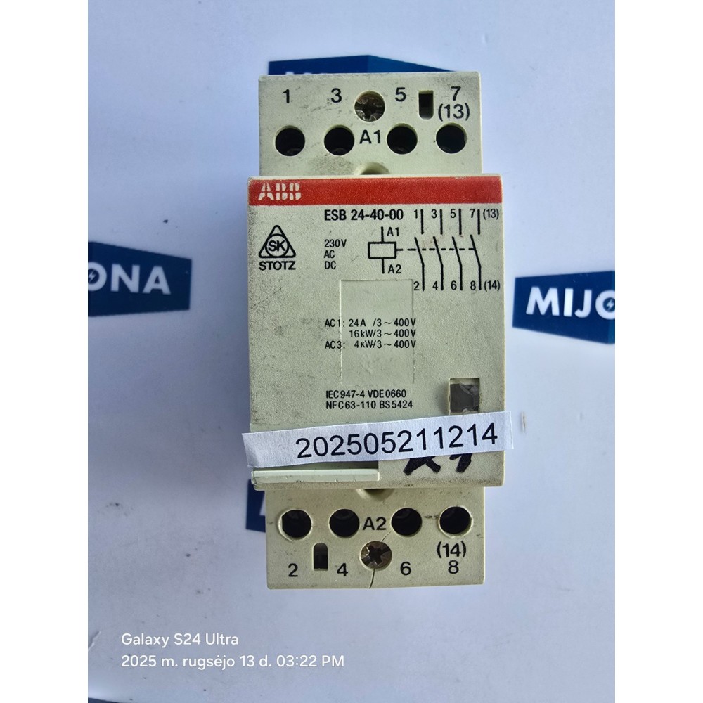 ABB ESB 24 40 00 CONTACTOR ESB 24-40-00 NEW OLD STOCK ABB ESB 24 40 00 CONTACTOR ESB 24-40-00 NEW OLD STOCK