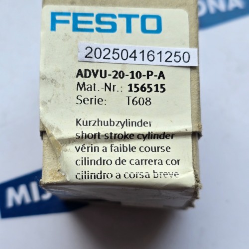 FESTO ADVU 20 10 P A SHORT STROKE CYLINDER 156515 ADVU-20-10-P- ANEW OLD STOCK