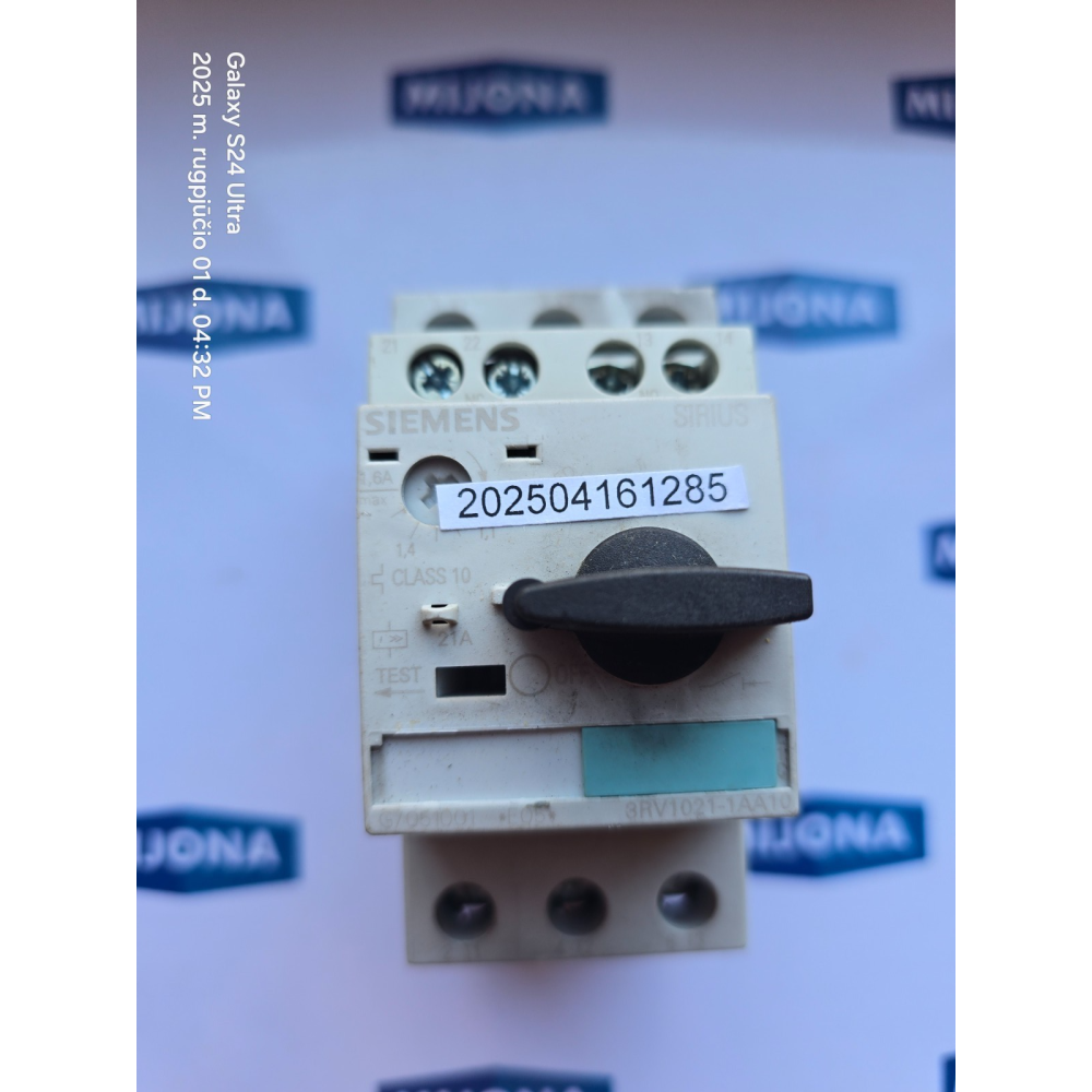 Siemens SIRIUS 3RV1021 1AA10 Motor Protection Circuit Breaker 1,1- 1,6A