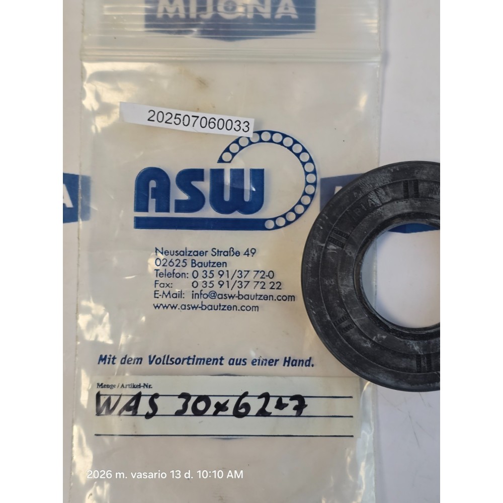 ASW TC 30X62X7  OIL SEAL WELLENDICHTUNGFUR NE 1910 NEW OLD STOCK