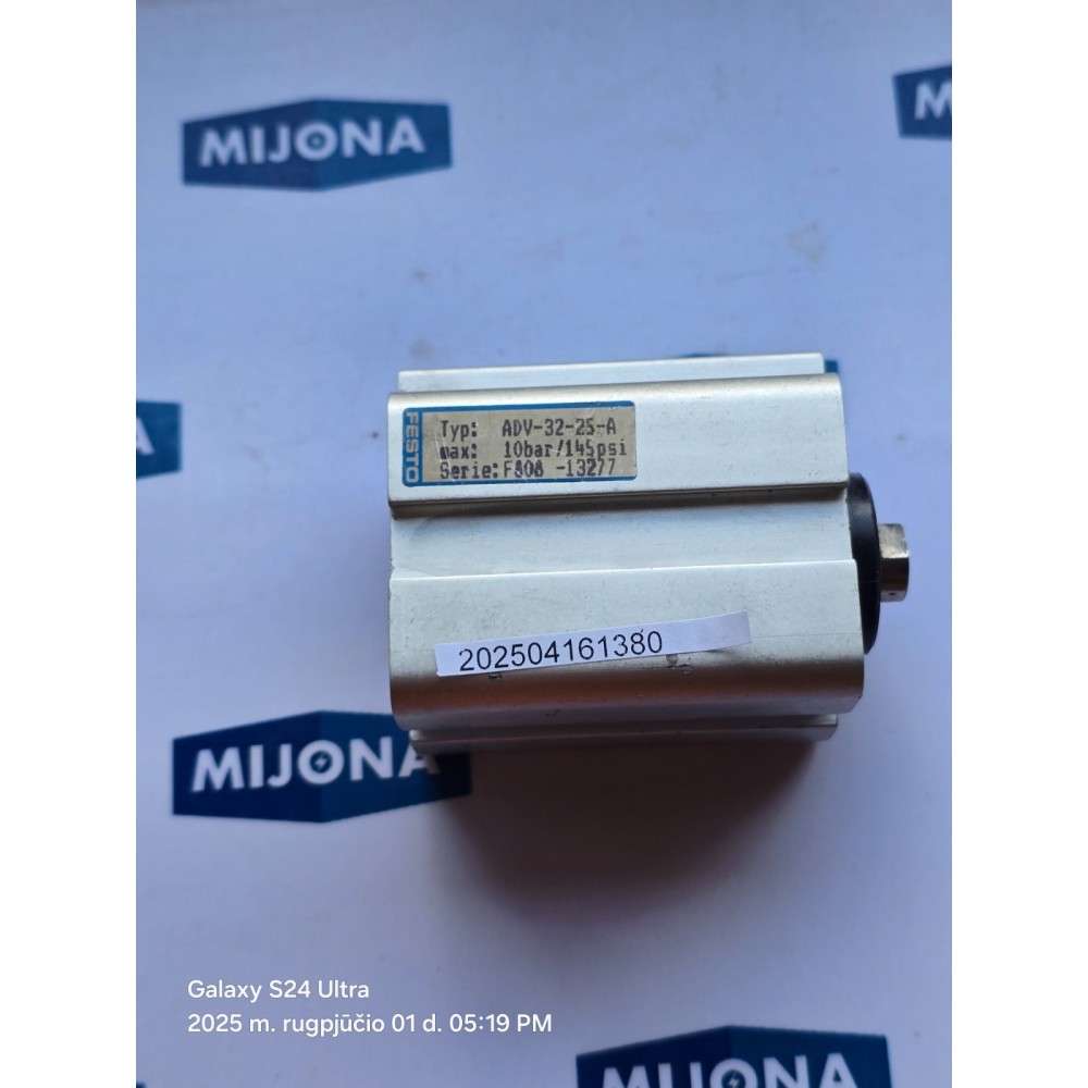 Festo ADV 32 25 A MAX 10BAR 145psi SERIE F808-13277 ADV-32-25-A CYLINDER