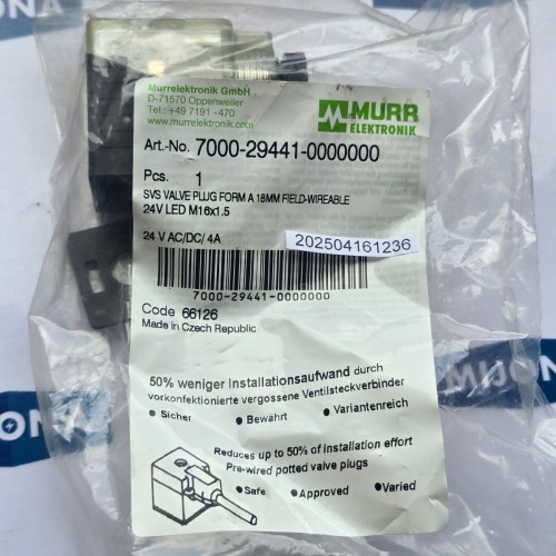 Murr Elektronik 7000 29441 0000000 SVS VALVE PLUG FORMA A 18MM 24 LED Murr Elektronik 7000 29441 0000000 SVS VALVE PLUG FORMA A 18MM 24 LED
