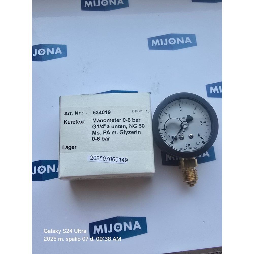 AFRISO RF 50Gly G1/4 rad 85064601 0-6 BAR  NEW OLD STOCK