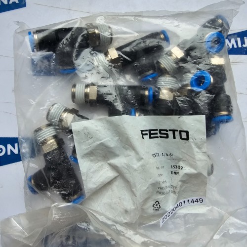 Festo QSTL 1 4 6 PUSH IN T FITTING 153119 QSTL-1/4-6 PRICE FOR PACKUNG Festo QSTL 1 4 6 PUSH IN T FITTING 153119 QSTL-1/4-6 PRICE FOR PACKUNG